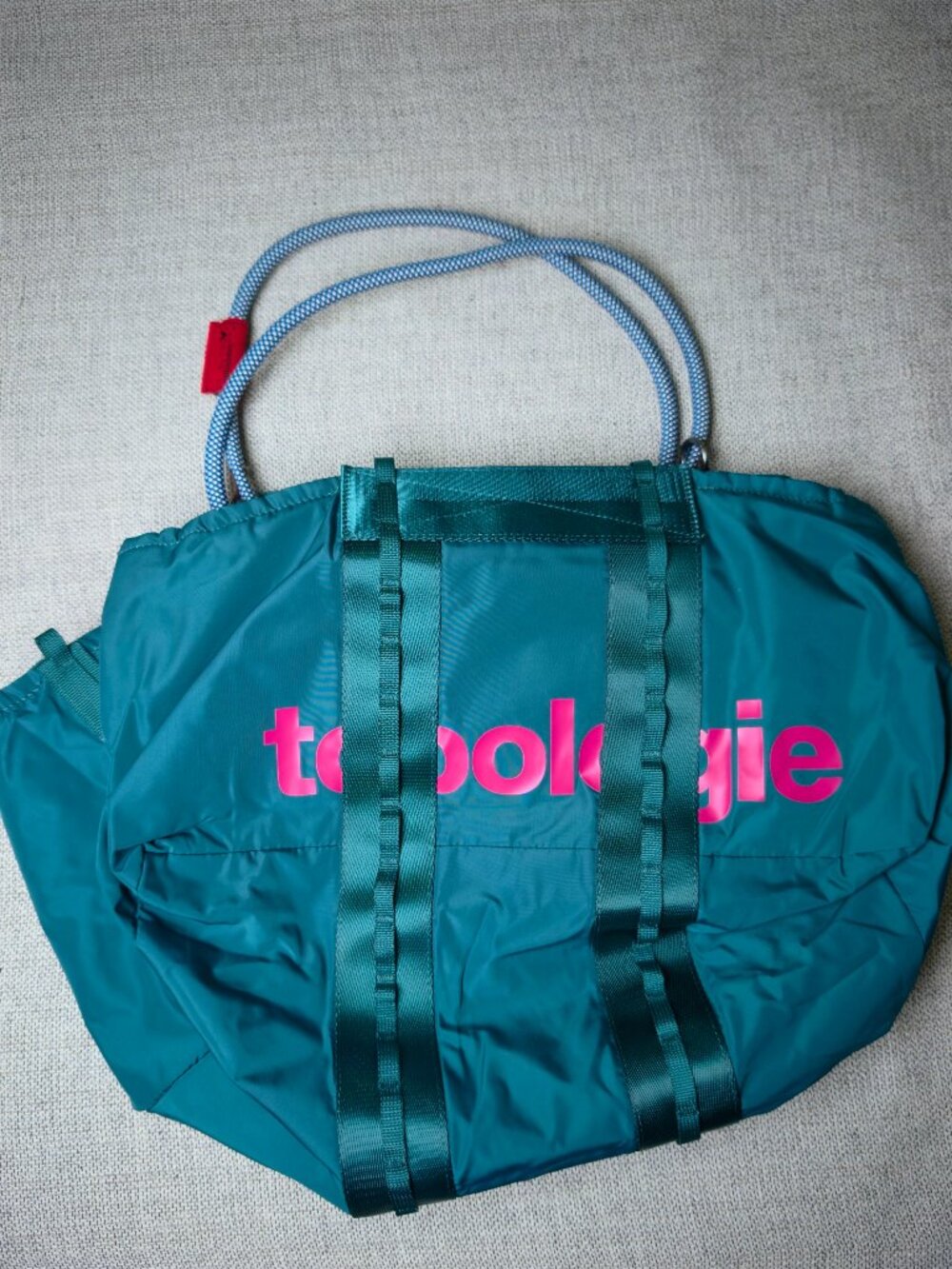 Topologie Teal Tote Bag with Blue Rope Handles